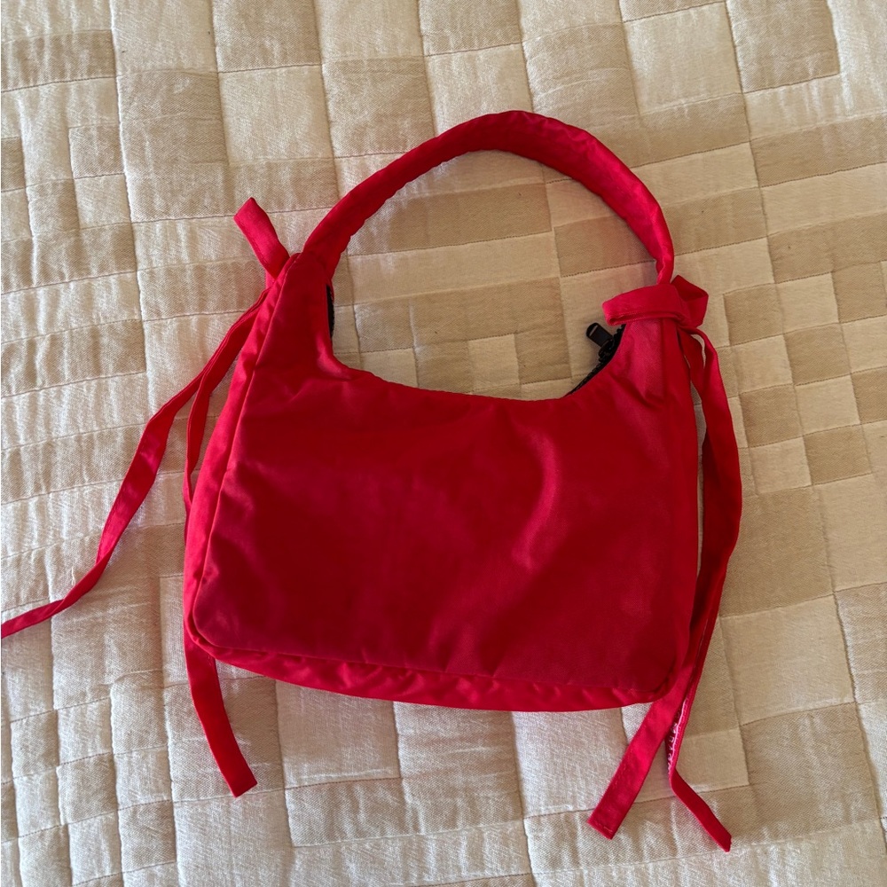 Sandy Liang Red Shoulder Bag with Side Ties